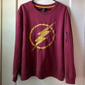 DC Comics The Flash Logo Zipper Crewneck Sweatshirt